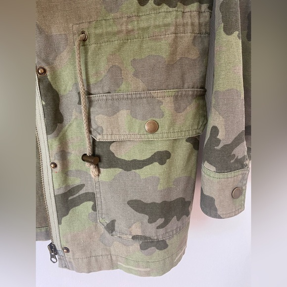 Women’s Billabong Cotton Denim Camo Army Utility Jacket - Picture 3 of 5